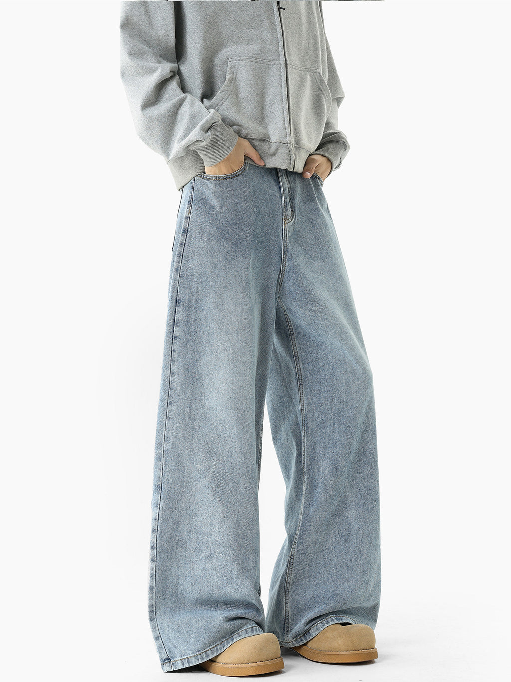 Vintage Washed Distressed Denim Jeans