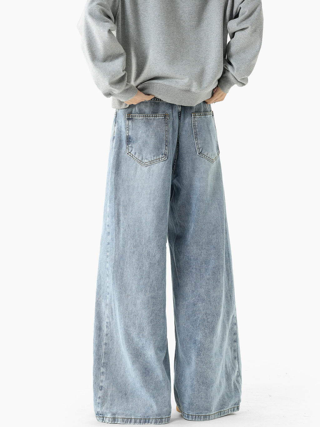 Vintage Washed Distressed Denim Jeans