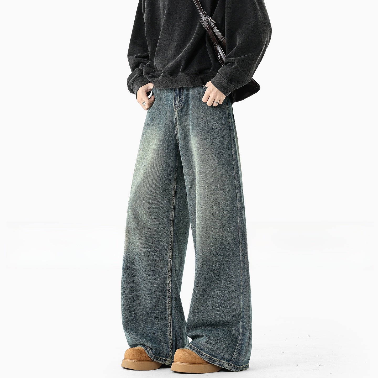 Vintage Washed Distressed Denim Jeans